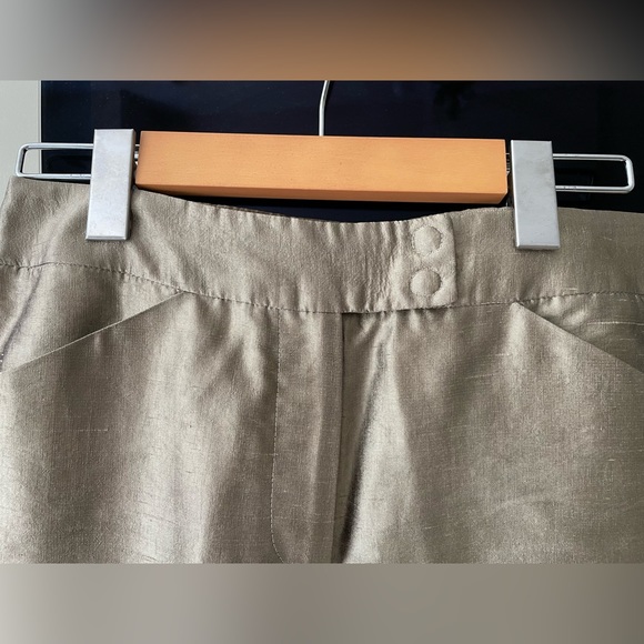 Armani golden 100% silk pants - Picture 3 of 5